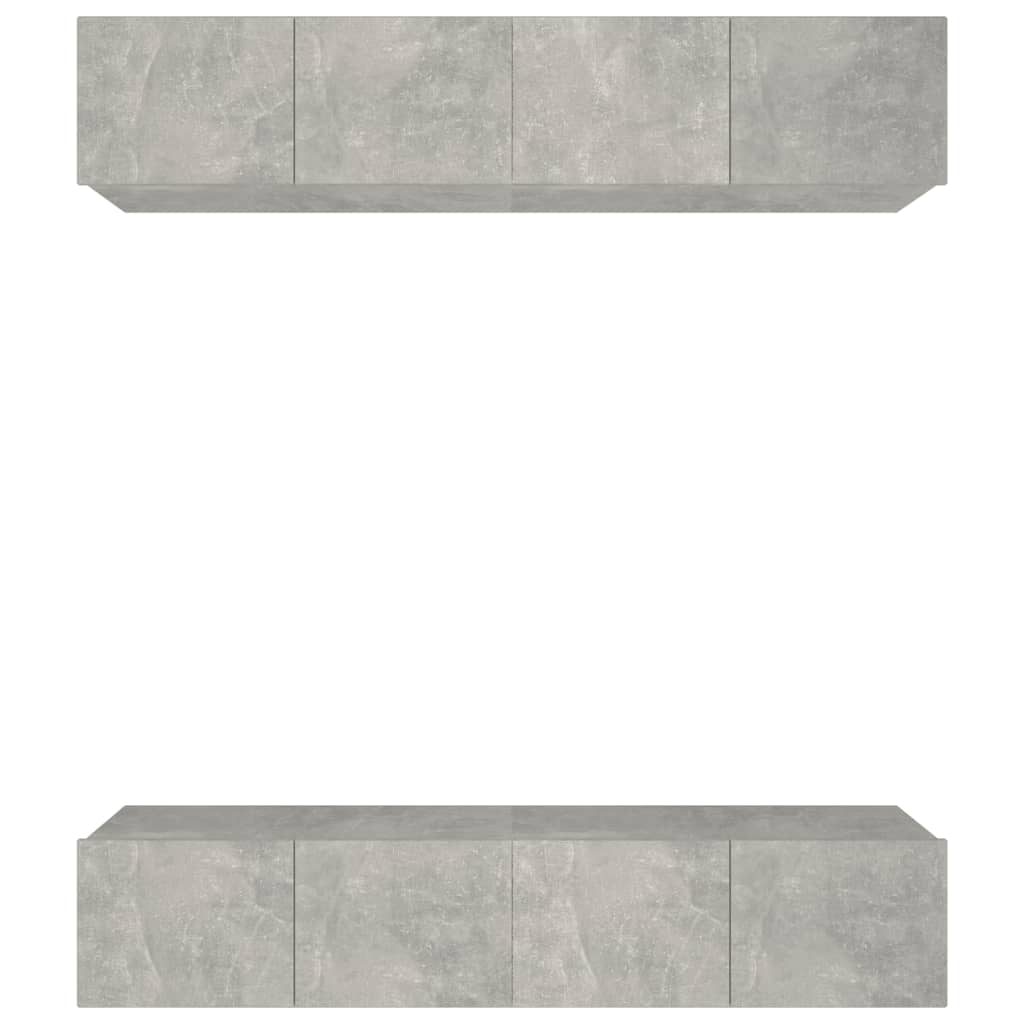 Mobili TV 4 pz Grigio Cemento 80x30x30 cm in Legno Multistrato - homemem39