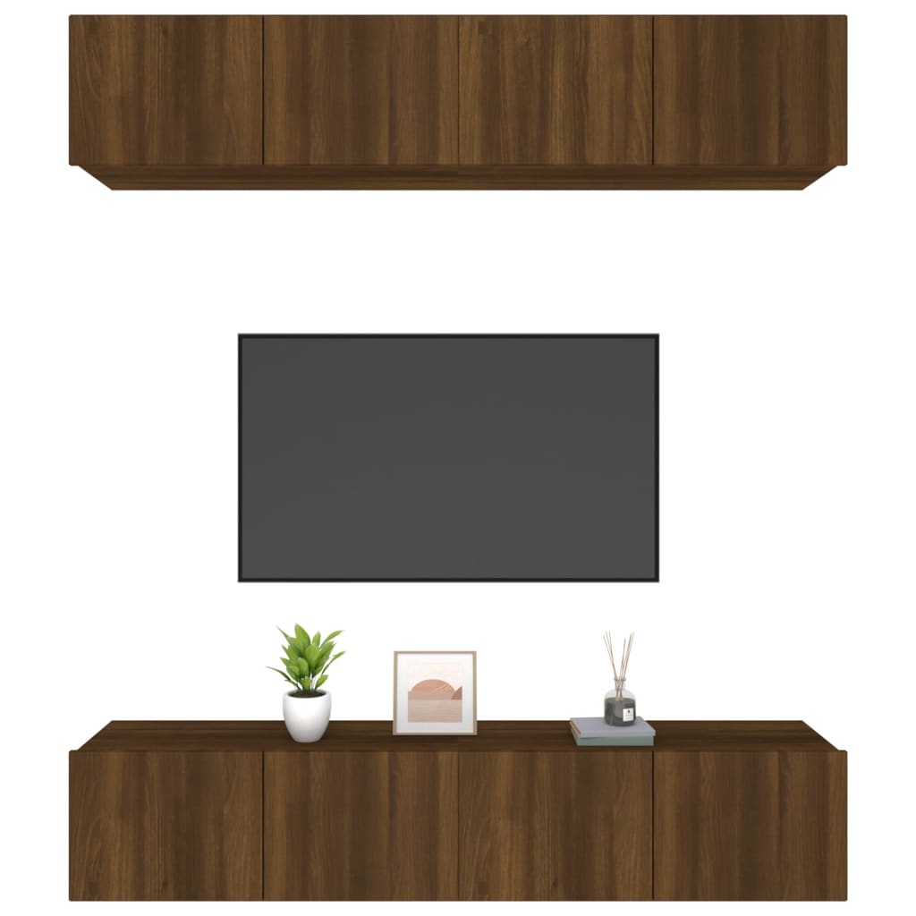 Mobili TV 4 pz Rovere Marrone 80x30x30 cm in Legno Multistrato - homemem39