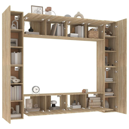 Set Mobili Porta TV 8pz Rovere Sonoma in Legno Multistrato - homemem39