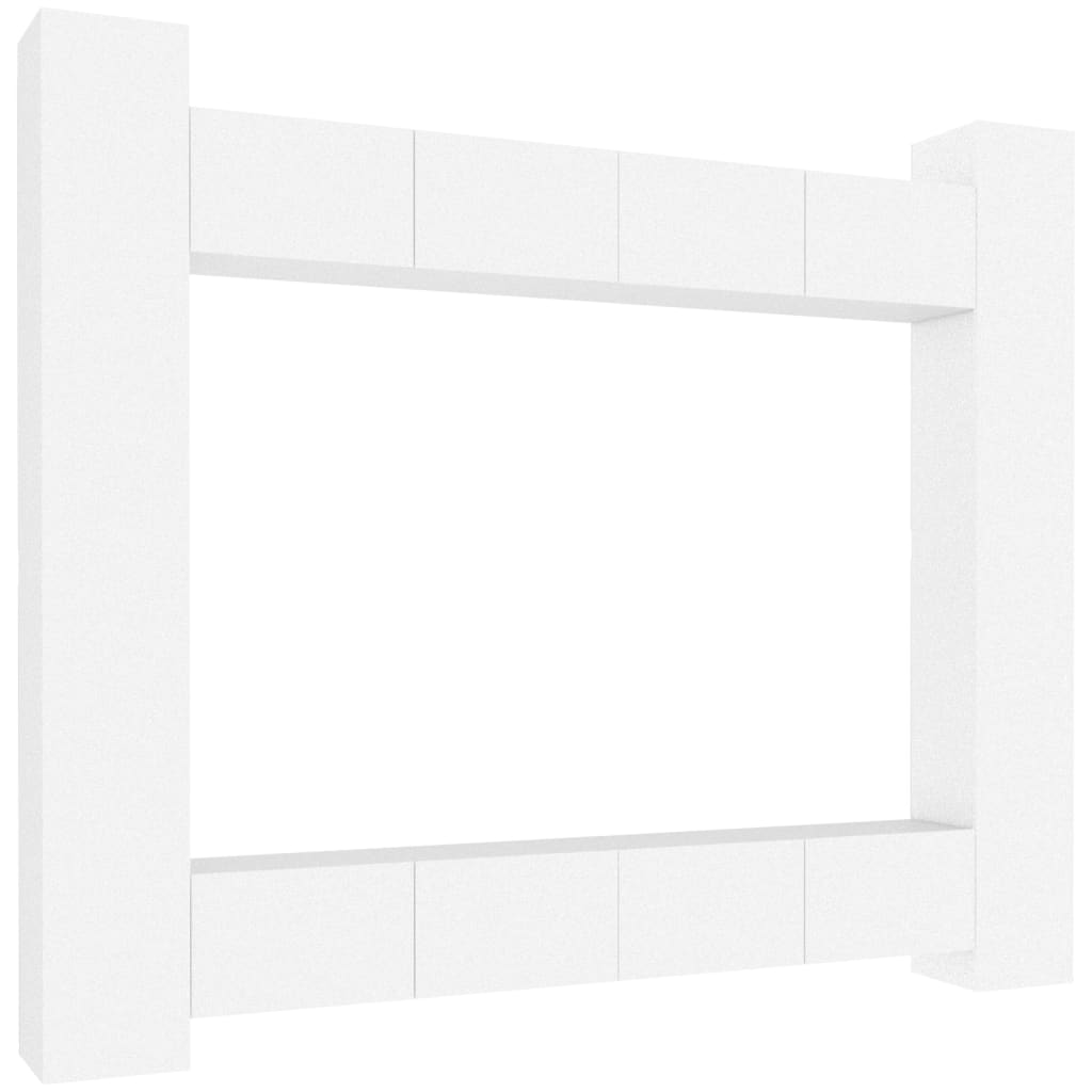 Set Mobili Porta TV 8pz Bianco in Legno Multistrato - homemem39