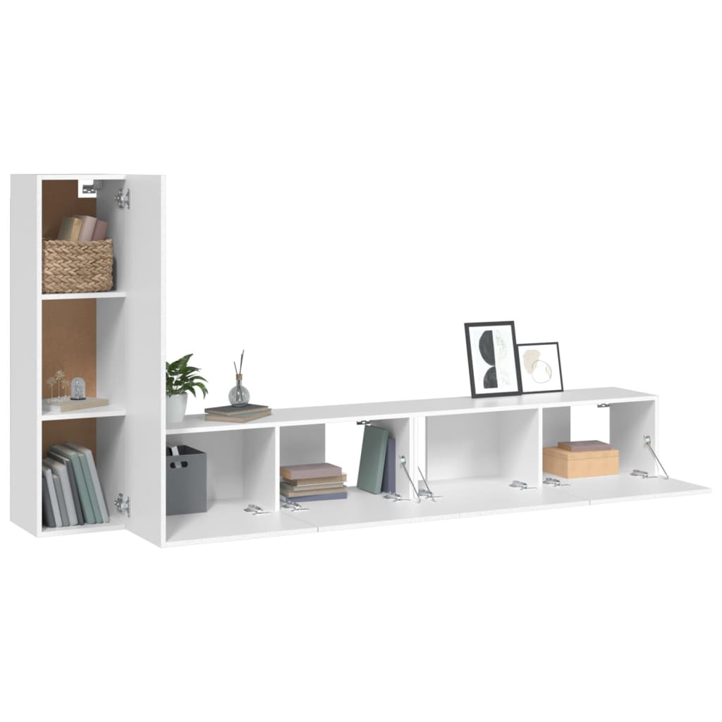 Set Mobili Porta TV 3 pz Bianco in Legno Multistrato - homemem39