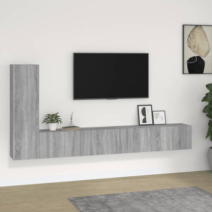 Set Mobili Porta TV 3 pz Grigio Sonoma in Legno Multistrato - homemem39