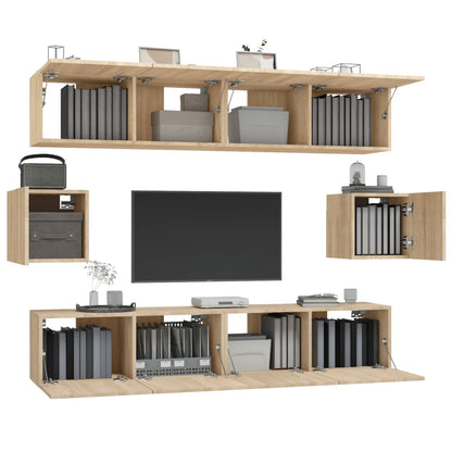 Set di Mobili Porta TV 6 pz Rovere Sonoma in Legno Multistrato - homemem39