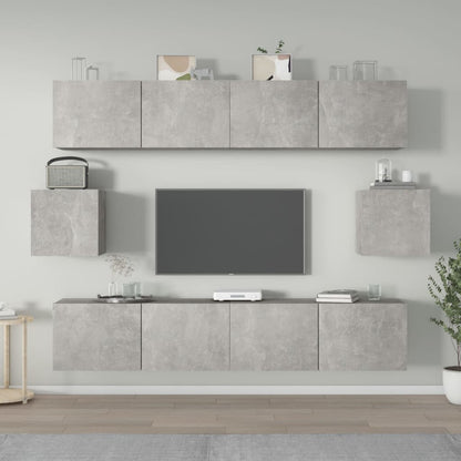 Set di Mobili Porta TV 6 pz Grigio Cemento in Legno Multistrato - homemem39