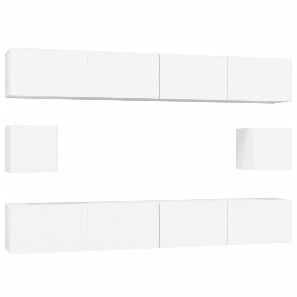 Set di Mobili Porta TV 6 pz Bianco in Legno Multistrato - homemem39