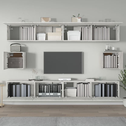 Set di Mobili Porta TV 6 pz Grigio Cemento in Legno Multistrato - homemem39