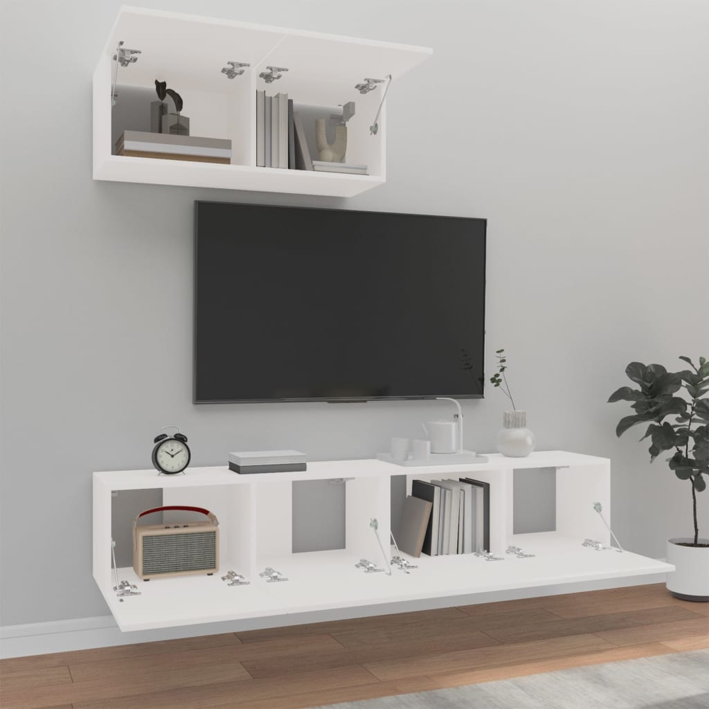 Set Mobili Porta TV 3 pz Bianco in Legno Multistrato - homemem39