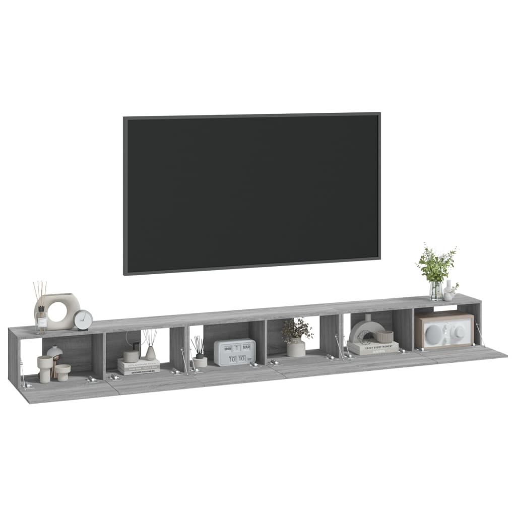 Set Mobili Porta TV 3 pz Grigio Sonoma in Legno Multistrato - homemem39