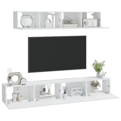 Set di Mobili Porta TV 4 pz Bianco in Legno Multistrato - homemem39