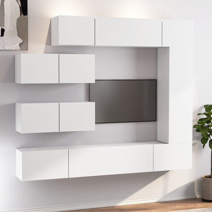 Set di Mobili Porta TV 7 pz Bianco in Legno Multistrato - homemem39