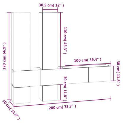 Mobile Porta TV a Parete Bianco in Legno Multistrato - homemem39