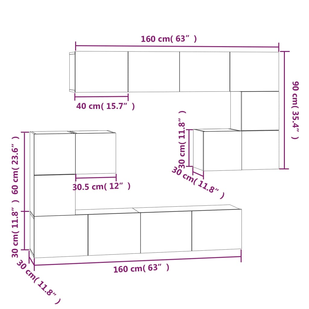 Mobile Porta TV a Parete Rovere Sonoma in Legno Multistrato - homemem39