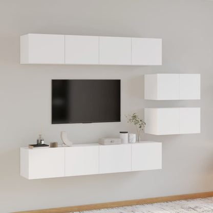 Set di Mobili Porta TV 6 pz Bianco in Legno Multistrato - homemem39