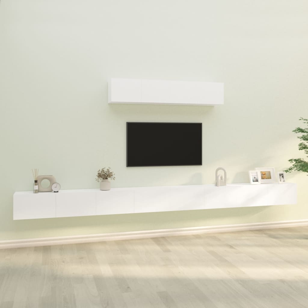 Set di Mobili Porta TV 6 pz Bianco in Legno Multistrato - homemem39