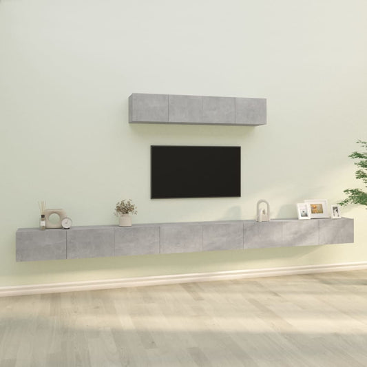 Set di Mobili Porta TV 6 pz Grigio Cemento in Legno Multistrato - homemem39