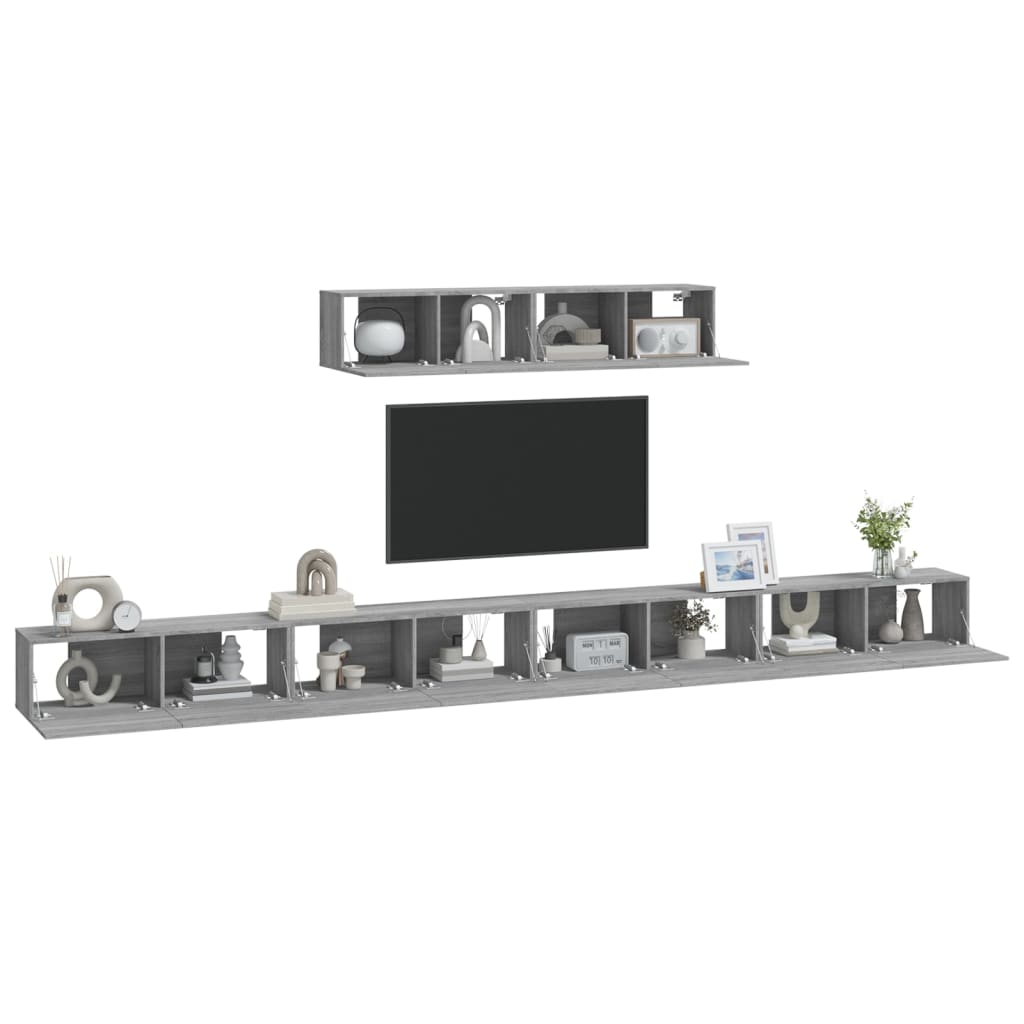 Set di Mobili Porta TV 6 pz Grigio Sonoma in Legno Multistrato - homemem39