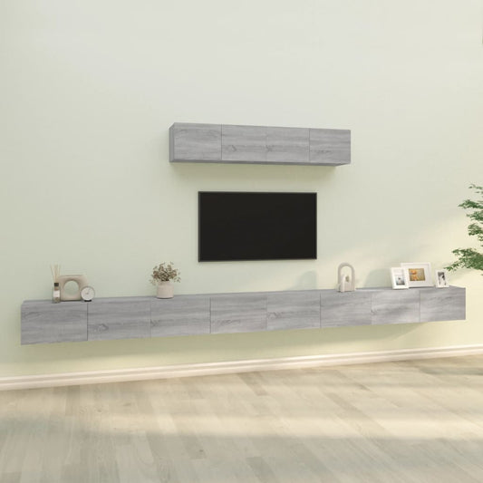 Set di Mobili Porta TV 6 pz Grigio Sonoma in Legno Multistrato - homemem39