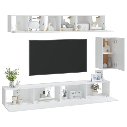 Set di Mobili Porta TV 6 pz Bianco in Legno Multistrato - homemem39