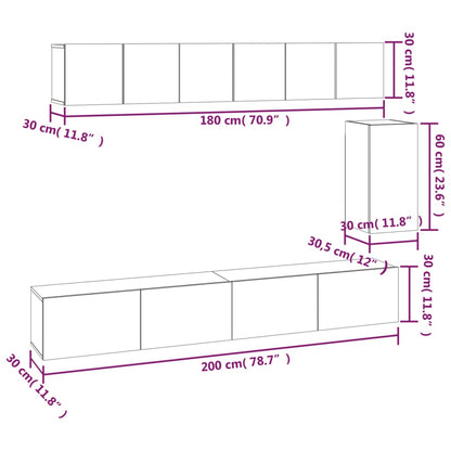 Set di Mobili Porta TV 6 pz Bianco in Legno Multistrato - homemem39