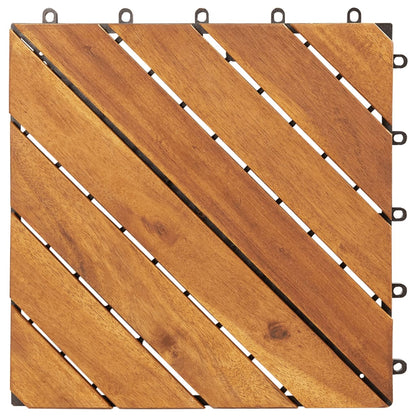 Piastrelle Esterni 20 pz Marroni 30x30 cm Legno Massello Acacia - homemem39