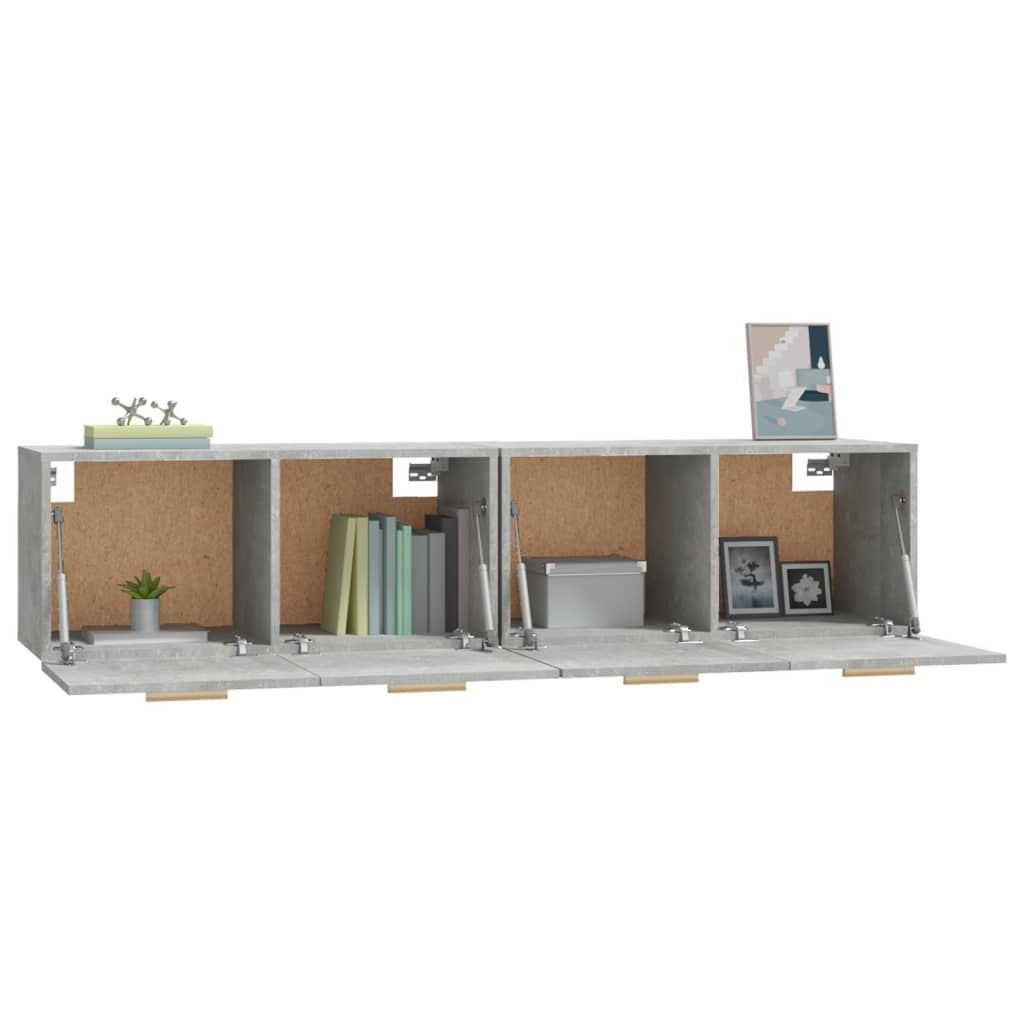 Mobili Parete 2 pz Grigio Cemento 80x35x36,5 cm in Multistrato - homemem39