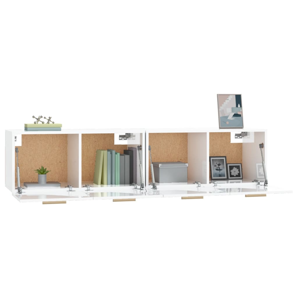 Mobili Parete 2 pz Bianco Lucido 80x35x36,5cm Legno Multistrato - homemem39