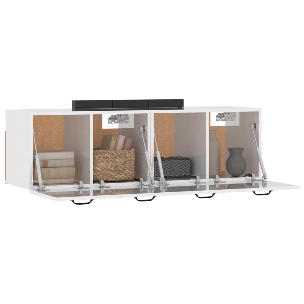 Mobili Parete 2 pz Bianco Lucido 80x36,5x35cm Legno Multistrato - homemem39