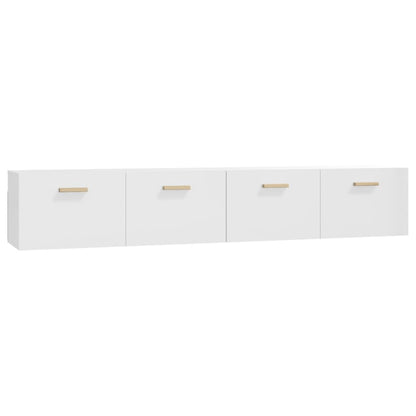 Mobili Parete 2pz Bianco Lucido 100x36,5x35cm Legno Multistrato - homemem39