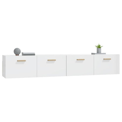 Mobili Parete 2pz Bianco Lucido 100x36,5x35cm Legno Multistrato - homemem39