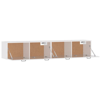 Mobili Parete 2pz Bianco Lucido 100x36,5x35cm Legno Multistrato - homemem39