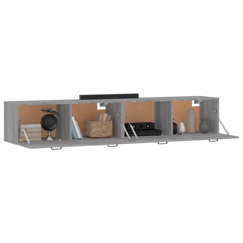 Mobili Parete 2 pz Grigio Sonoma 100x36,5x35 cm in Multistrato - homemem39