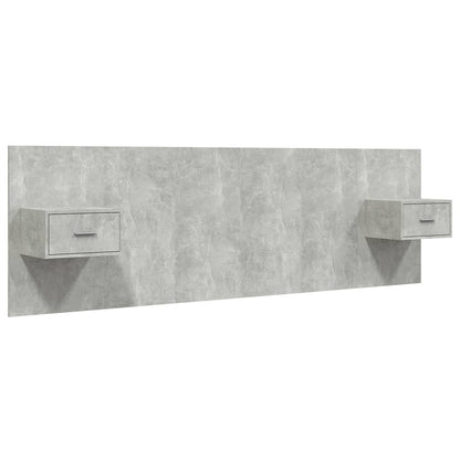 Testiera Letto con Comodini in Legno Multistrato Grigio Cemento - homemem39