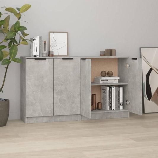 Credenze 2 pz Grigio Cemento 60x30x70 cm in Legno Multistrato - homemem39