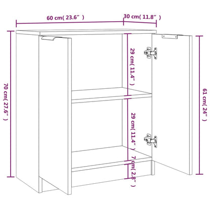 Credenze 2 pz Rovere Marrone 60x30x70 cm in Legno Multistrato - homemem39