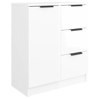 Credenze 2 pz Bianco Lucido 60x30x70 cm in Legno Multistrato - homemem39