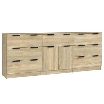 Credenze 3 pz Rovere Sonoma in Legno Multistrato - homemem39