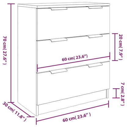 Credenze 3 pz Rovere Sonoma in Legno Multistrato - homemem39