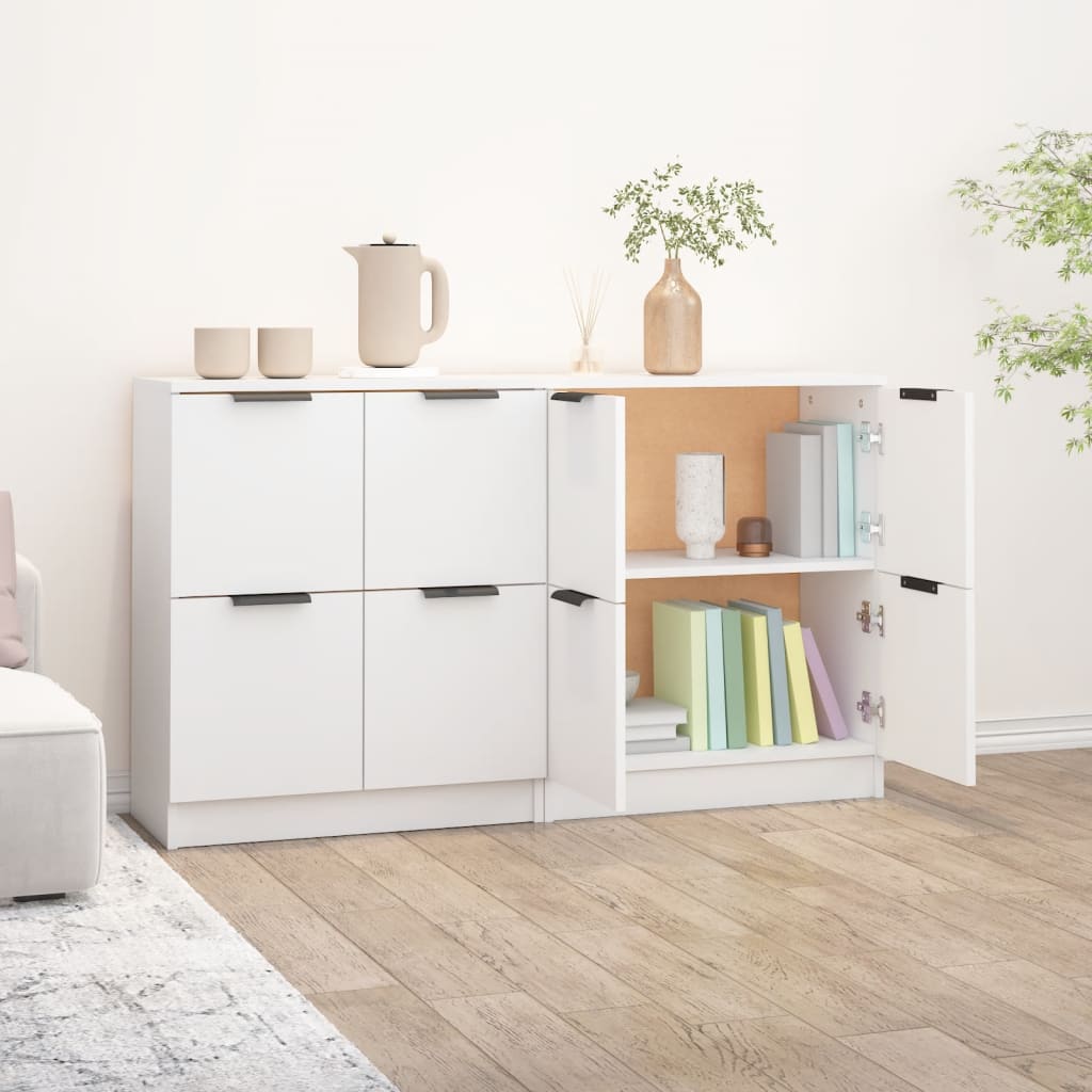 Credenze 2 pz Bianco 60x30x70 cm in Legno Multistrato - homemem39