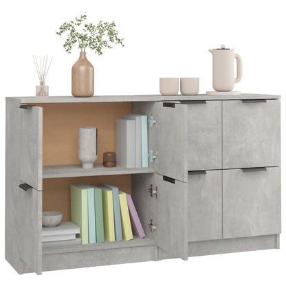 Credenze 2 pz Grigio Cemento 60x30x70 cm in Legno Multistrato - homemem39