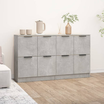 Credenze 2 pz Grigio Cemento 60x30x70 cm in Legno Multistrato - homemem39