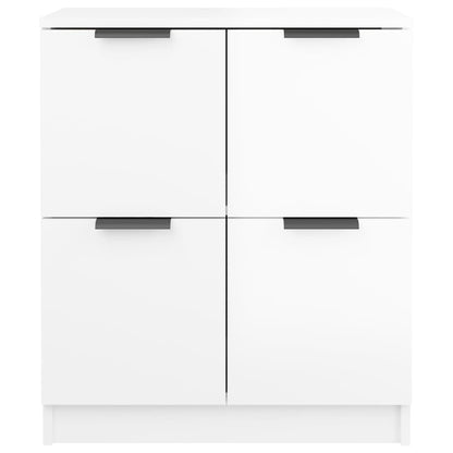 Credenze 2 pz Bianco Lucido 60x30x70 cm in Legno Multistrato - homemem39