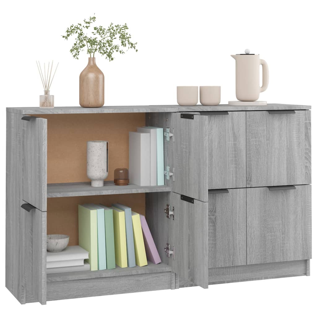 Credenze 2 pz Grigio Sonoma 60x30x70 cm in Legno Multistrato - homemem39