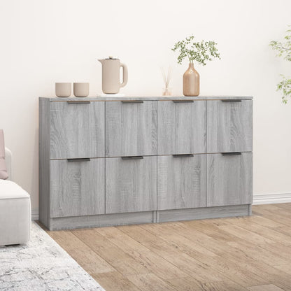 Credenze 2 pz Grigio Sonoma 60x30x70 cm in Legno Multistrato - homemem39