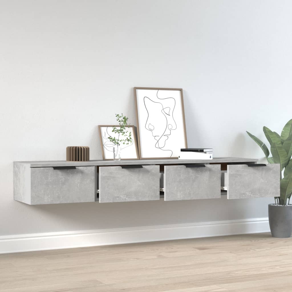 Mobili Pensili 2 pz Grigio Cemento 68x30x20cm Legno Multistrato - homemem39