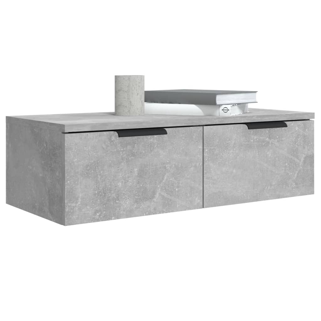 Mobili Pensili 2 pz Grigio Cemento 68x30x20cm Legno Multistrato - homemem39