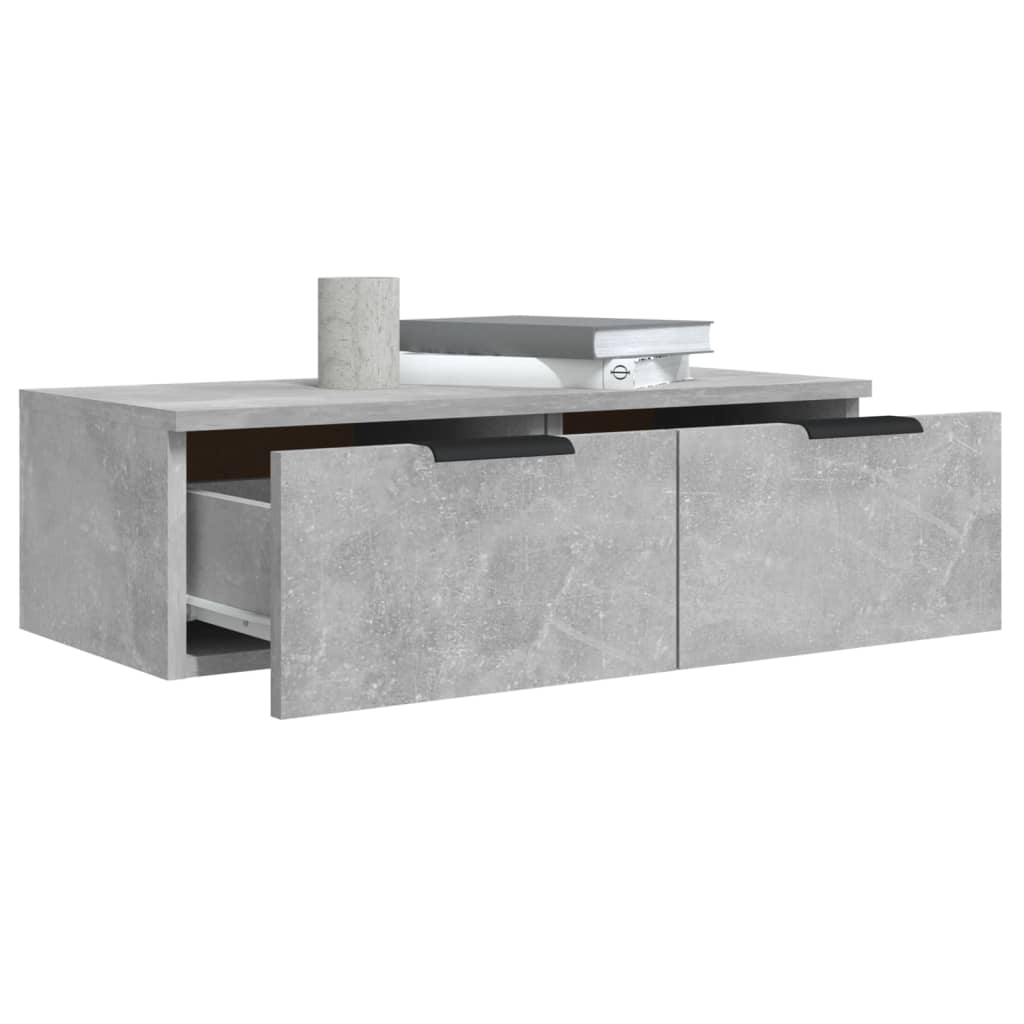 Mobili Pensili 2 pz Grigio Cemento 68x30x20cm Legno Multistrato - homemem39