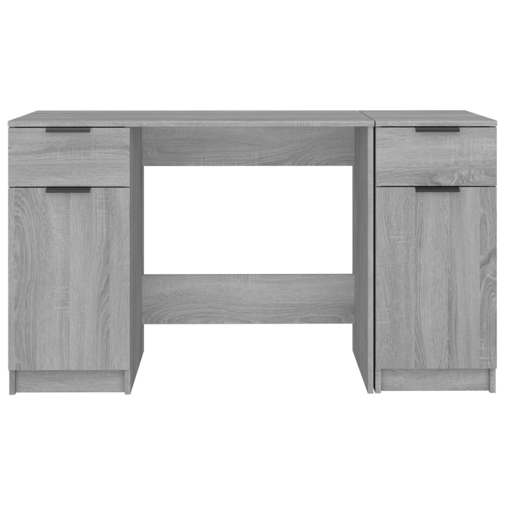 Scrivania con Mobile Laterale Grigio Sonoma Legno Multistrato - homemem39