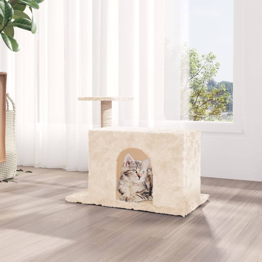 Albero per Gatti con Tiragraffi in Sisal Crema 51 cm - homemem39