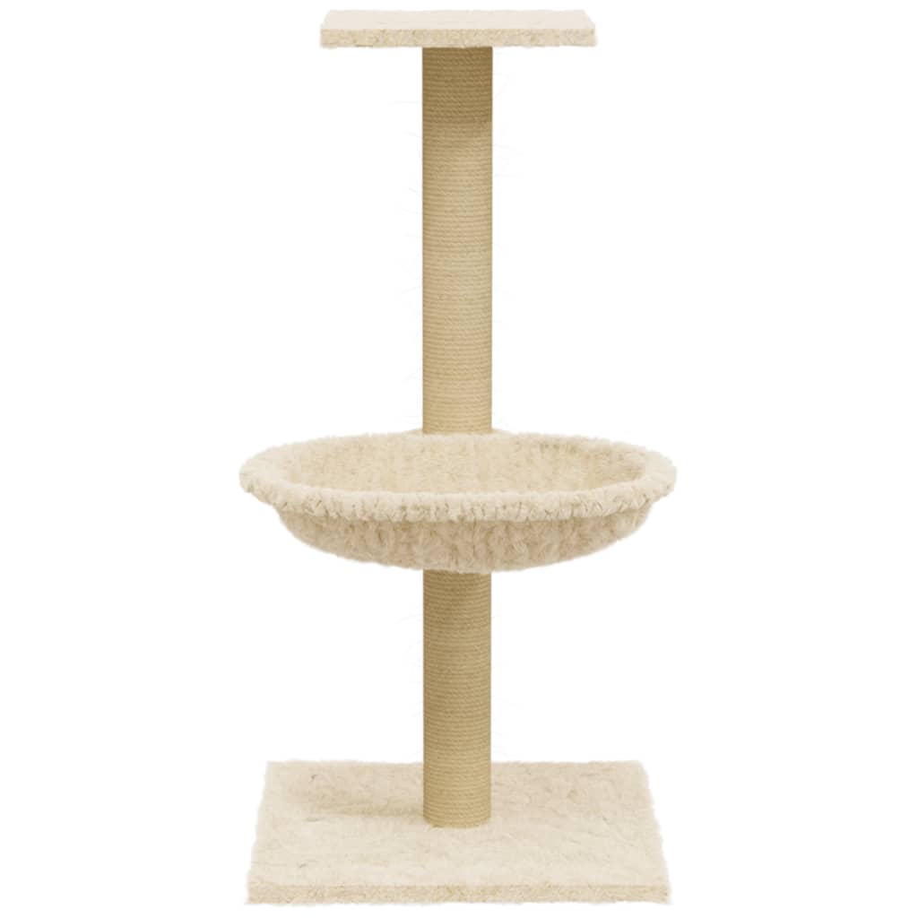 Albero per Gatti con Palo Tiragraffi in Sisal Crema 74 cm - homemem39