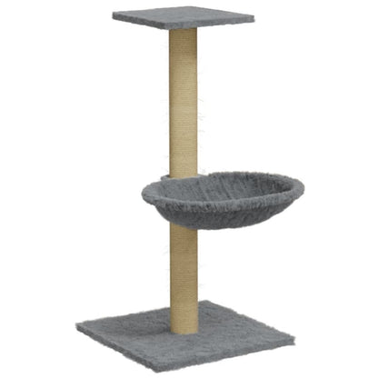 Albero per Gatti con Palo Tiragraffi Sisal Grigio Chiaro 74 cm - homemem39